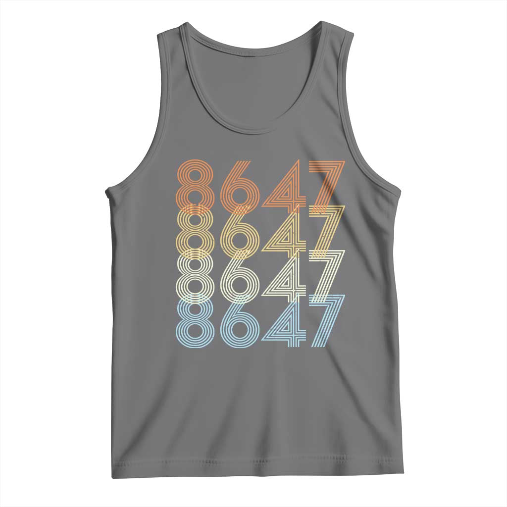 Retro Vintage 8647 Tank Top Freedom Protest Stripe Graphic TS12 Black Heather Print Your Wear