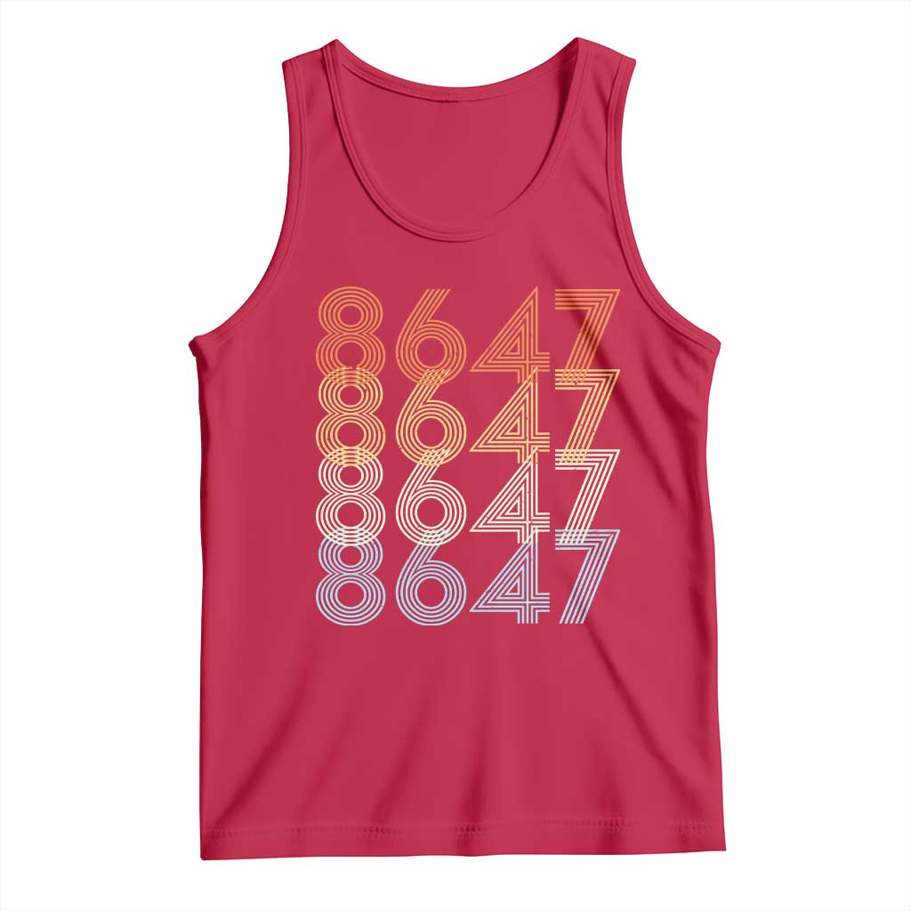 Retro Vintage 8647 Tank Top Freedom Protest Stripe Graphic TS12 Red Print Your Wear
