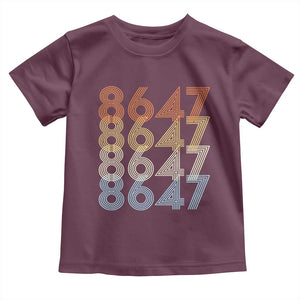 Retro Vintage 8647 Toddler T Shirt Freedom Protest Stripe Graphic TS12 Maroon Print Your Wear