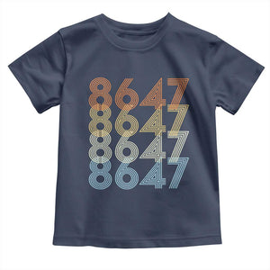 Retro Vintage 8647 Toddler T Shirt Freedom Protest Stripe Graphic TS12 Navy Print Your Wear