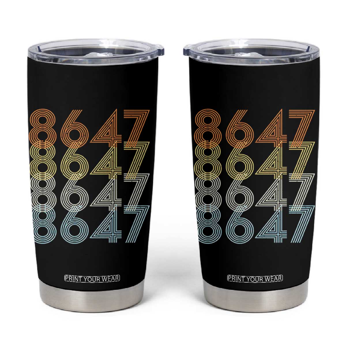 Retro Vintage 8647 Tumbler Cup Freedom Protest Stripe Graphic TS12 Black Print Your Wear