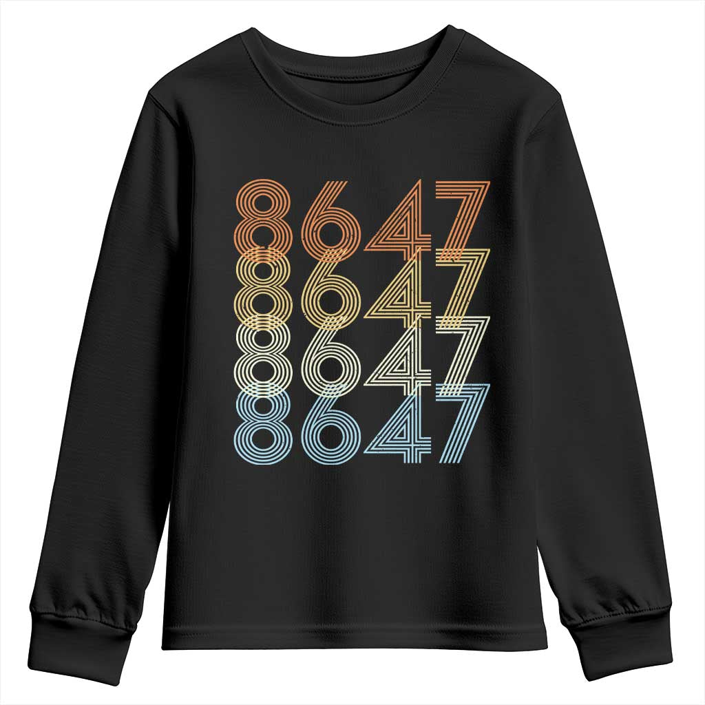 Retro Vintage 8647 Youth Sweatshirt Freedom Protest Stripe Graphic TS12 Black Print Your Wear