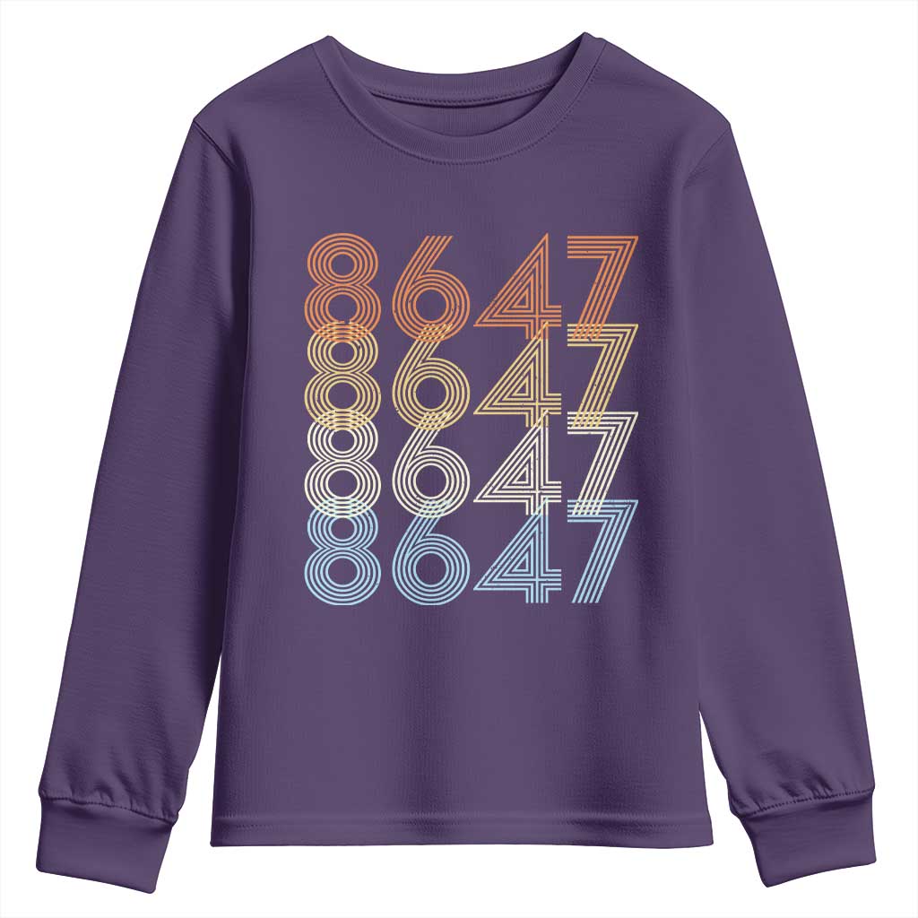 Retro Vintage 8647 Youth Sweatshirt Freedom Protest Stripe Graphic TS12 Purple Print Your Wear