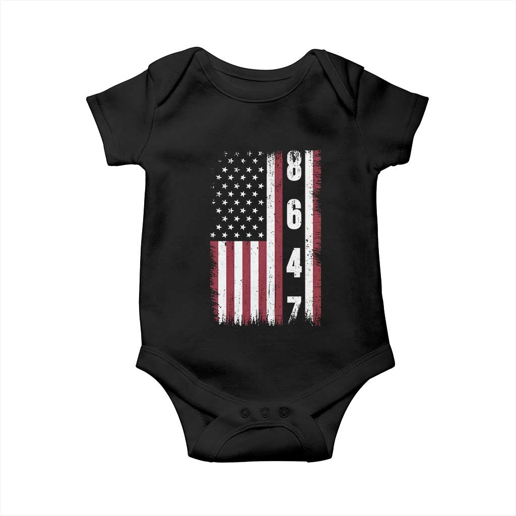 8647 Vintage US Flag Baby Onesie Political Expression Apparel For Democrats TS12 Black Print Your Wear
