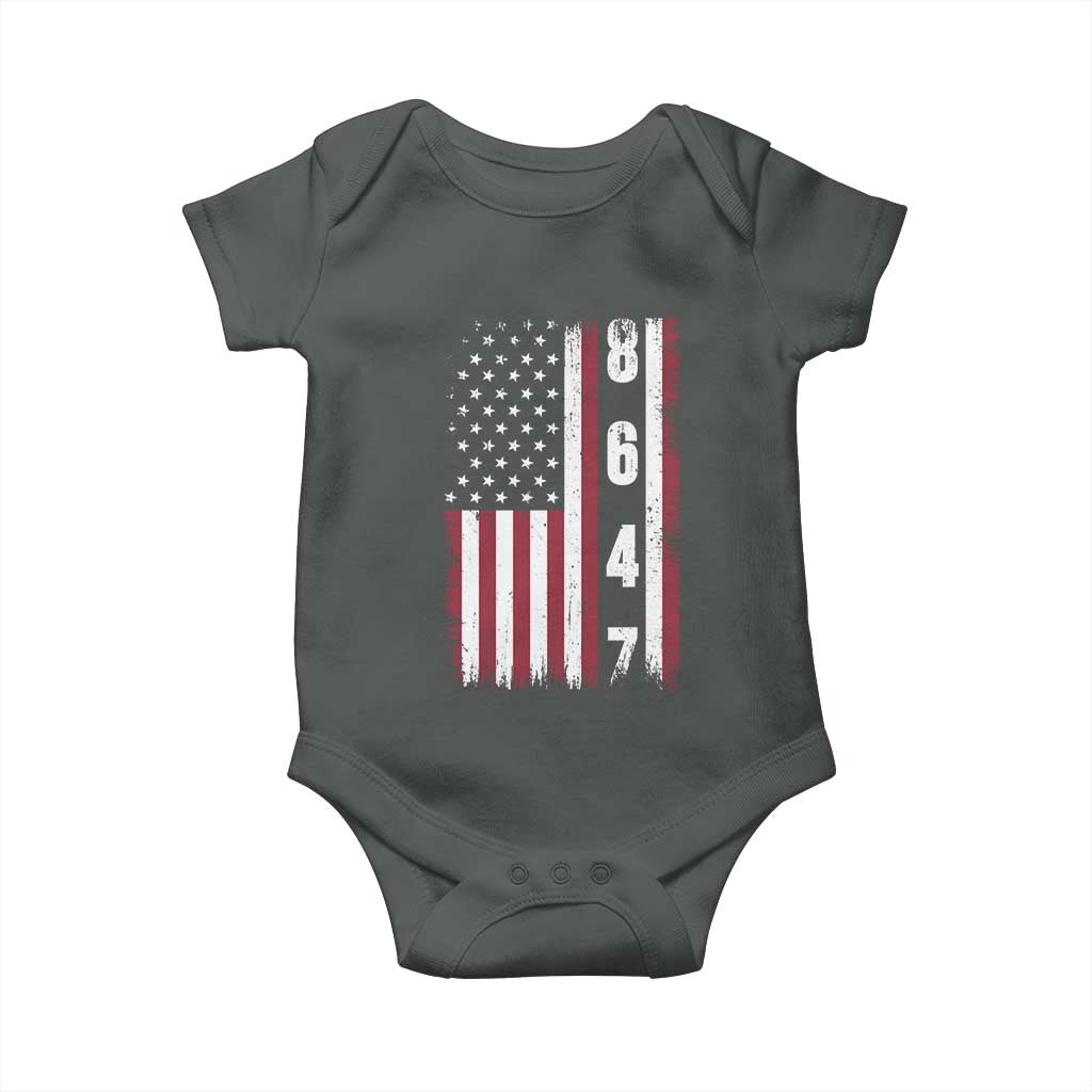 8647 Vintage US Flag Baby Onesie Political Expression Apparel For Democrats TS12 Dark Heather Print Your Wear