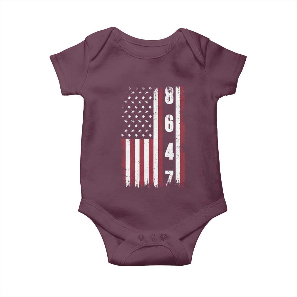 8647 Vintage US Flag Baby Onesie Political Expression Apparel For Democrats TS12 Maroon Print Your Wear