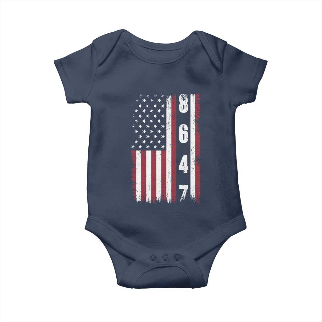 8647 Vintage US Flag Baby Onesie Political Expression Apparel For Democrats TS12 Navy Print Your Wear