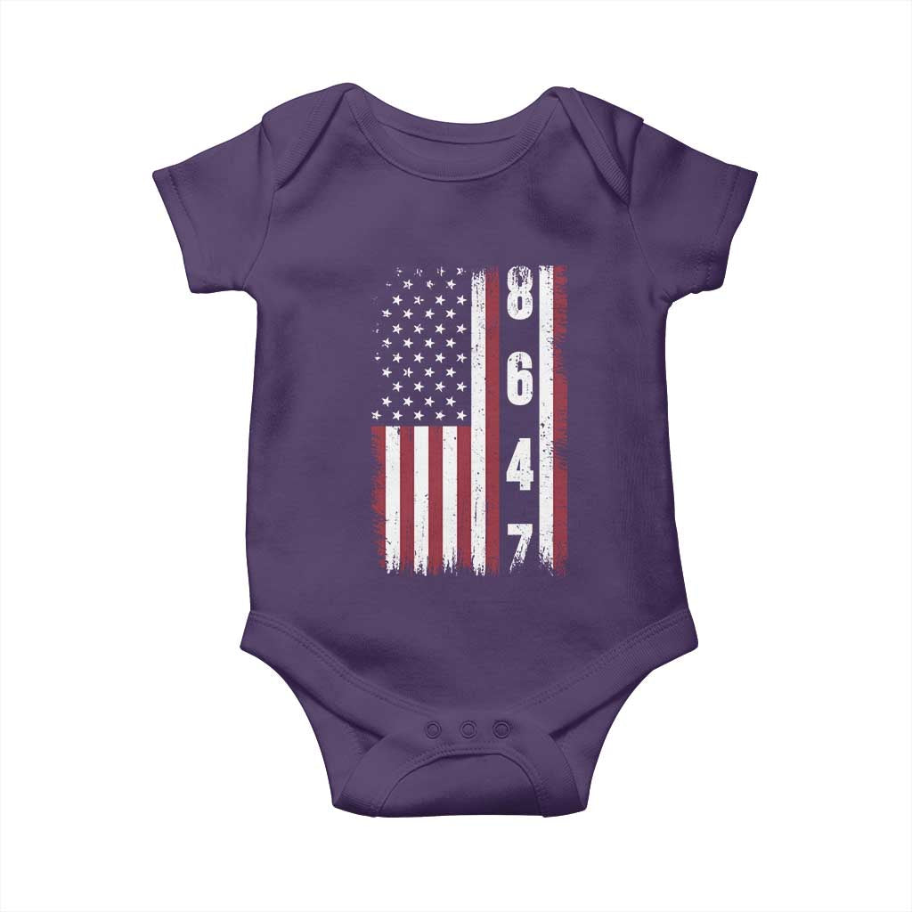 8647 Vintage US Flag Baby Onesie Political Expression Apparel For Democrats TS12 Purple Print Your Wear