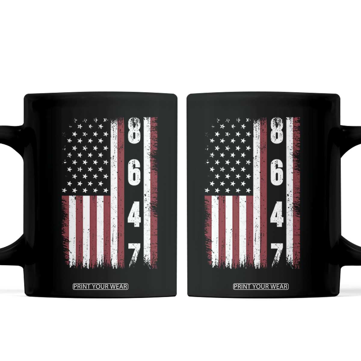 8647 Vintage US Flag Coffee Mug Political Expression Apparel For Democrats TS12 Black Print Your Wear