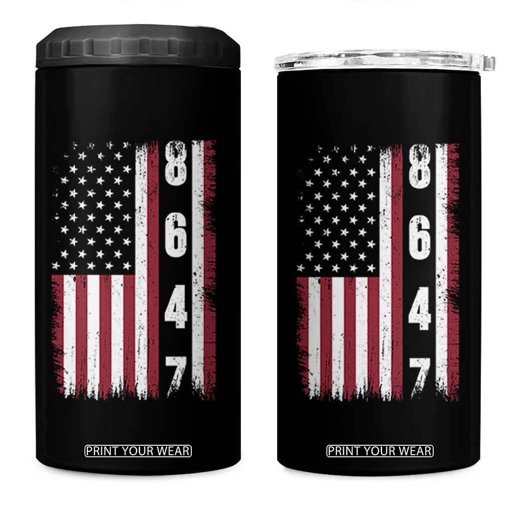 8647 Vintage US Flag 4 in 1 Can Cooler Tumbler Political Expression Apparel For Democrats TS12 One Size: 16 oz Black Print Your Wear