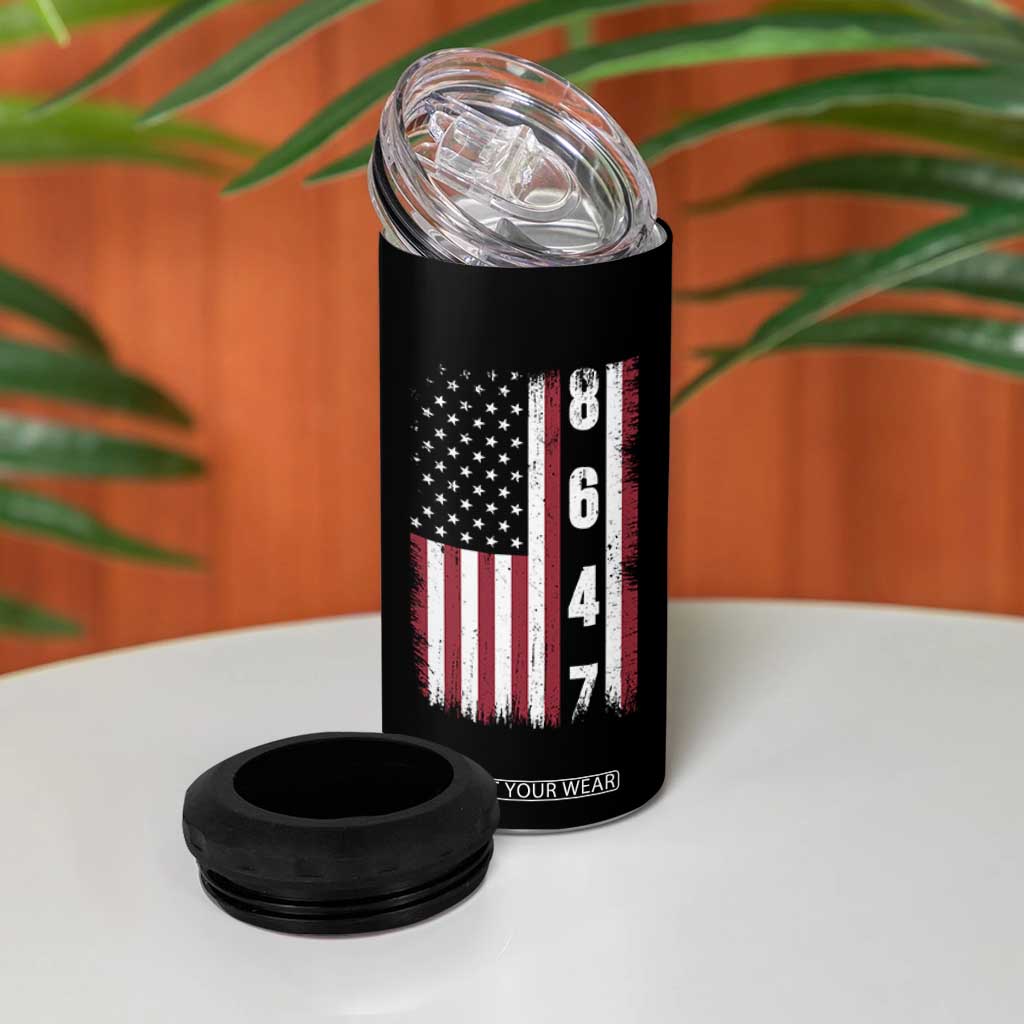 8647 Vintage US Flag 4 in 1 Can Cooler Tumbler Political Expression Apparel For Democrats TS12 Print Your Wear