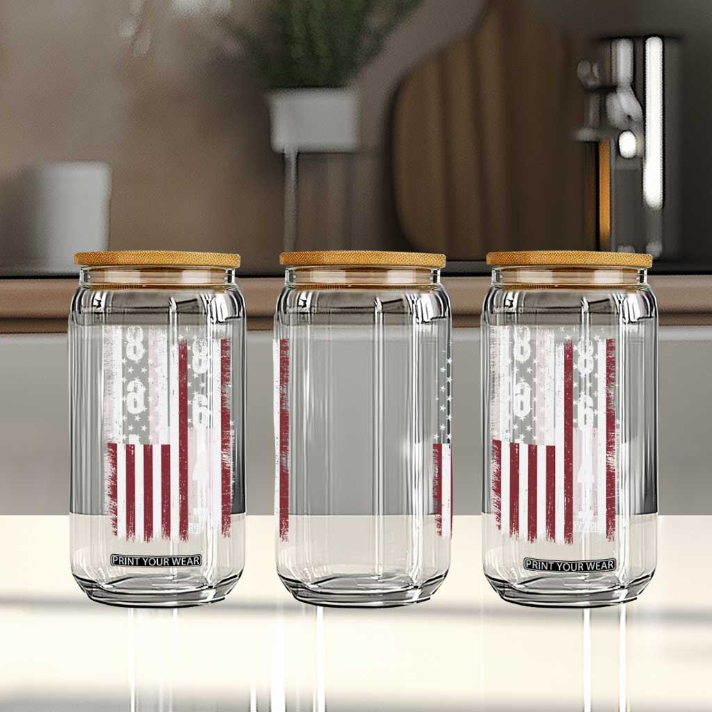 8647 Vintage US Flag Glass Can Political Expression Apparel For Democrats TS12 Print Your Wear
