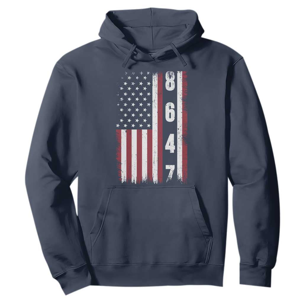 8647 Vintage US Flag Hoodie Political Expression Apparel For Democrats TS12 Navy Print Your Wear