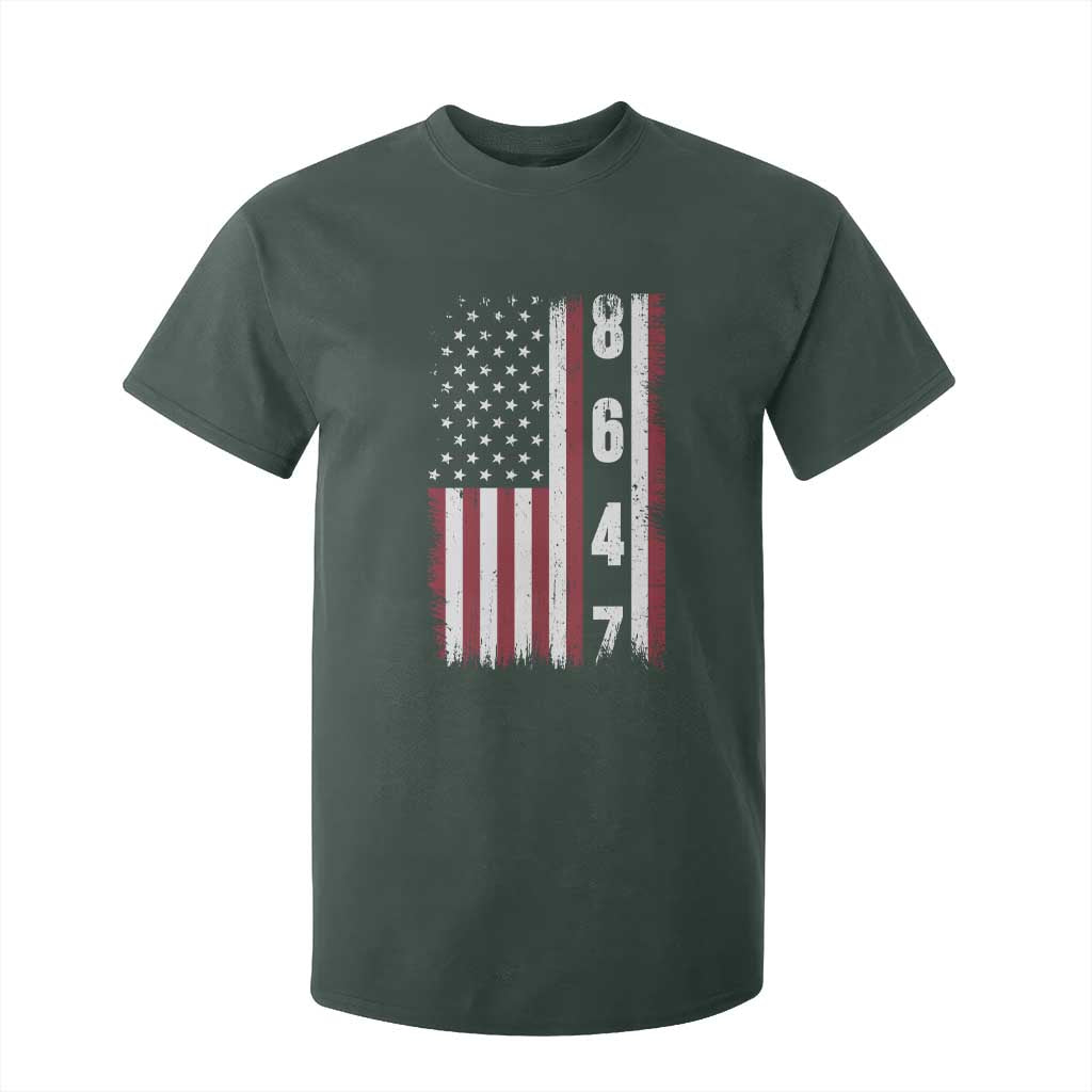 8647 Vintage US Flag T Shirt For Kid Political Expression Apparel For Democrats TS12 Dark Forest Green Print Your Wear
