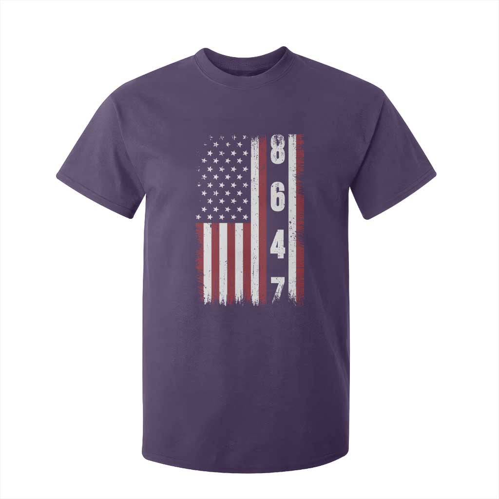 8647 Vintage US Flag T Shirt For Kid Political Expression Apparel For Democrats TS12 Purple Print Your Wear