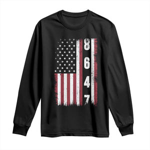 8647 Vintage US Flag Long Sleeve Shirt Political Expression Apparel For Democrats TS12 Black Print Your Wear