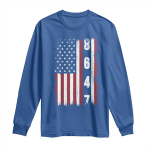 8647 Vintage US Flag Long Sleeve Shirt Political Expression Apparel For Democrats TS12 Royal Blue Print Your Wear