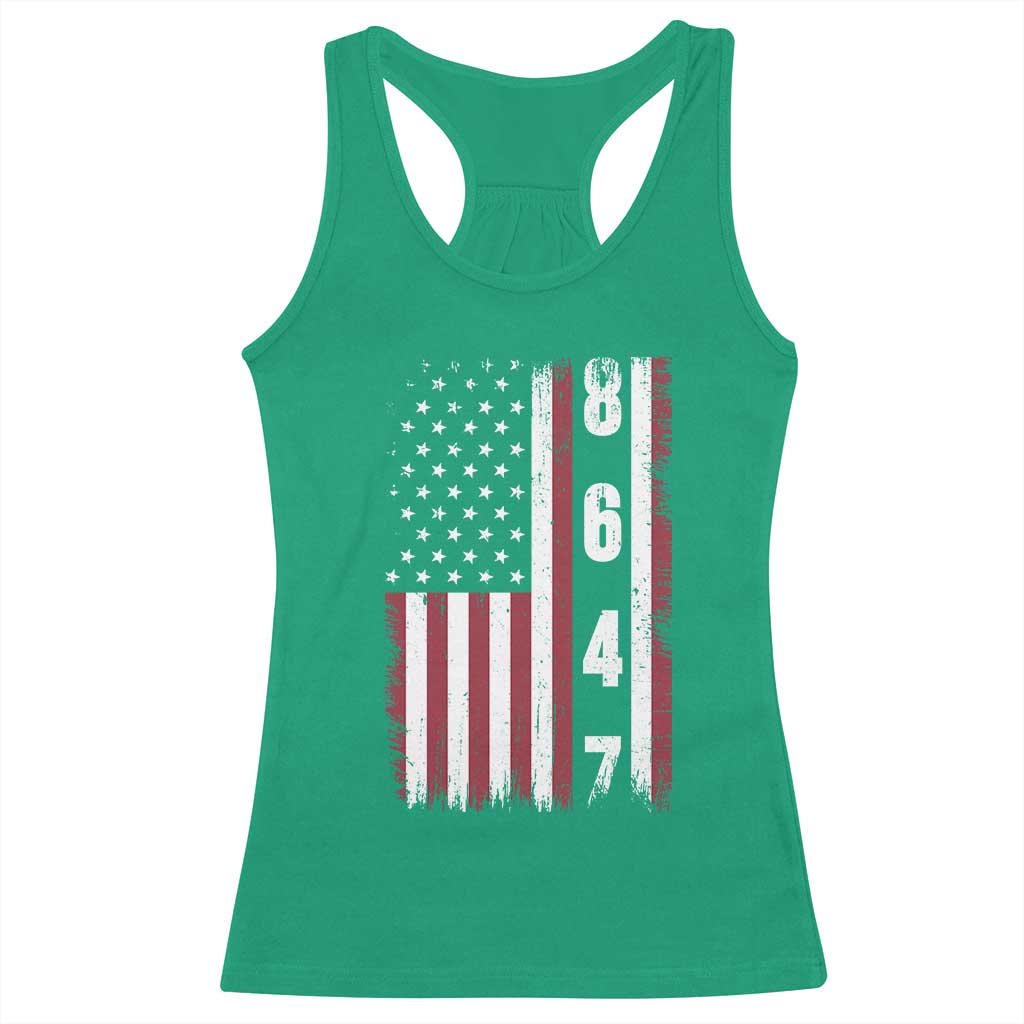 8647 Vintage US Flag Racerback Tank Top Political Expression Apparel For Democrats TS12 Irish Green Print Your Wear