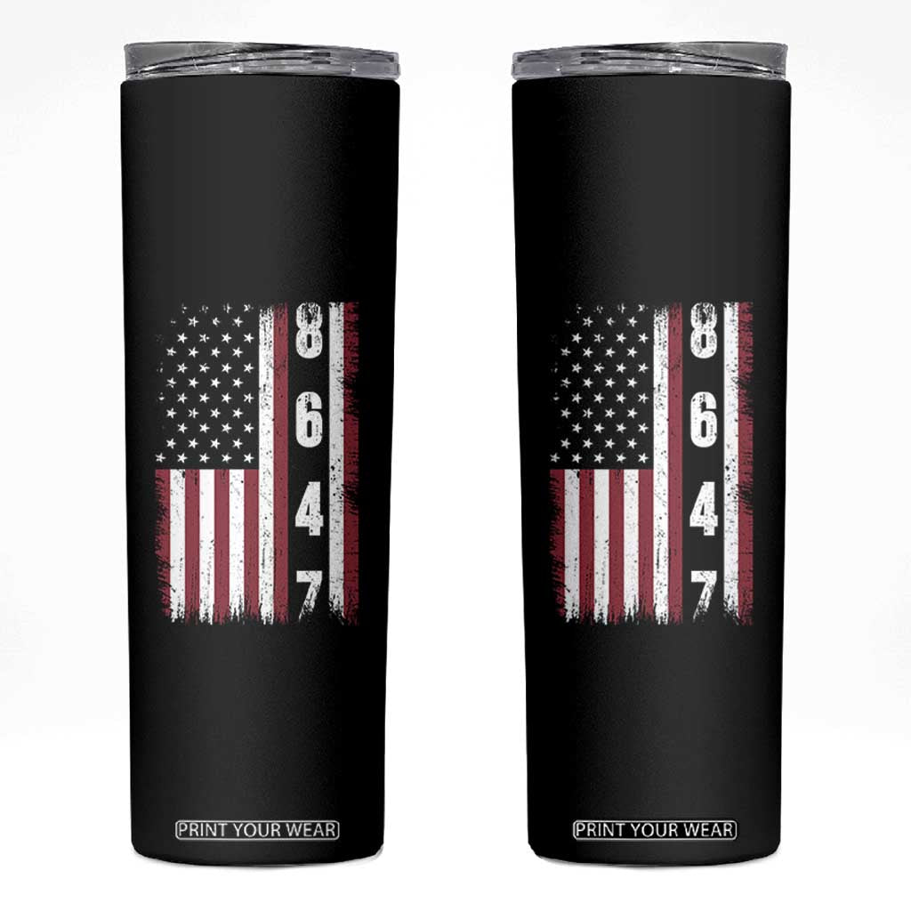 8647 Vintage US Flag Skinny Tumbler Political Expression Apparel For Democrats TS12 Black Print Your Wear