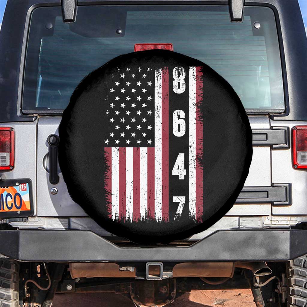 8647 Vintage US Flag Spare Tire Cover Political Expression Apparel For Democrats TS12 No hole Black Print Your Wear