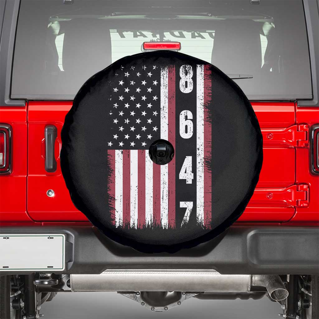 8647 Vintage US Flag Spare Tire Cover Political Expression Apparel For Democrats TS12 Black Print Your Wear