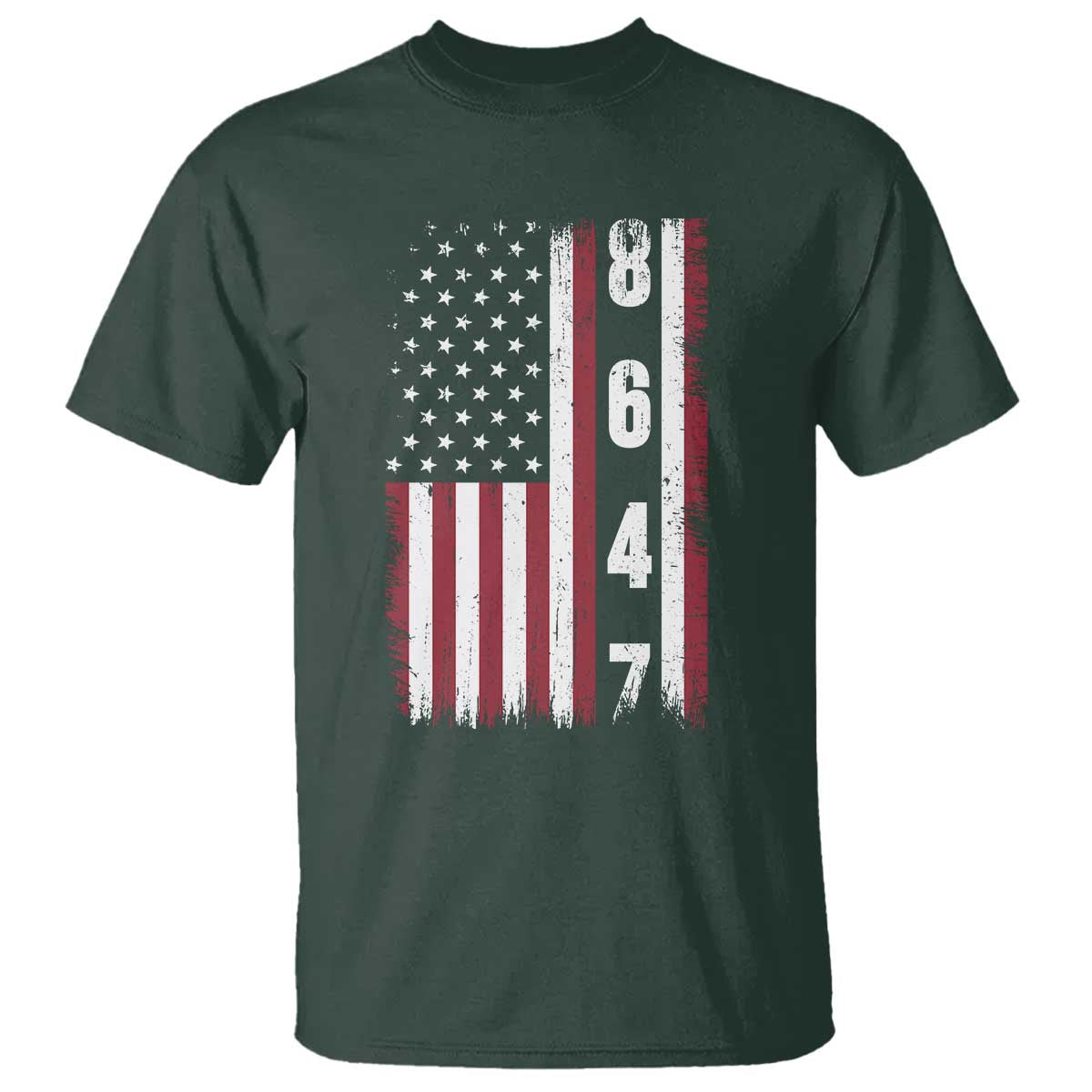 8647 Vintage US Flag T Shirt Political Expression Apparel For Democrats TS12 Dark Forest Green Print Your Wear