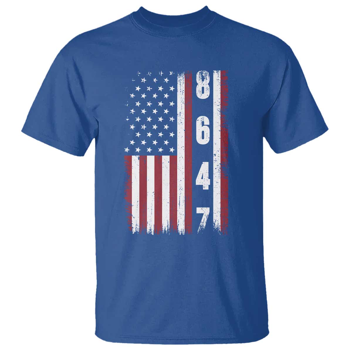8647 Vintage US Flag T Shirt Political Expression Apparel For Democrats TS12 Royal Blue Print Your Wear