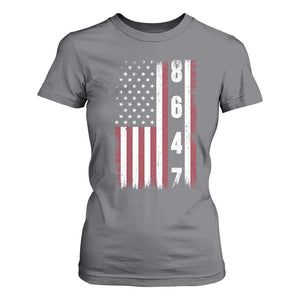8647 Vintage US Flag T Shirt For Women Political Expression Apparel For Democrats TS12 Charcoal Print Your Wear