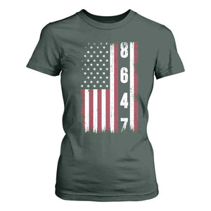 8647 Vintage US Flag T Shirt For Women Political Expression Apparel For Democrats TS12 Dark Forest Green Print Your Wear