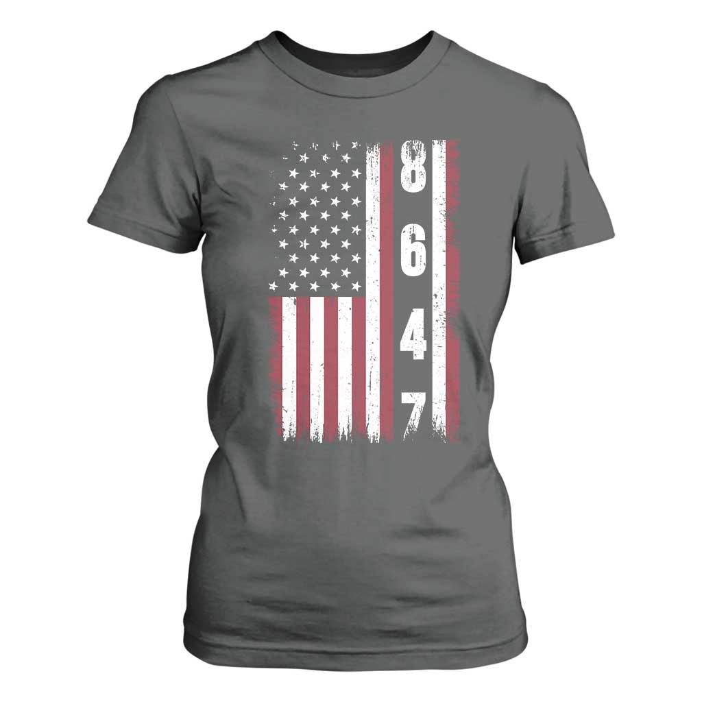 8647 Vintage US Flag T Shirt For Women Political Expression Apparel For Democrats TS12 Dark Heather Print Your Wear