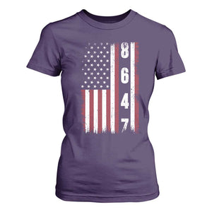 8647 Vintage US Flag T Shirt For Women Political Expression Apparel For Democrats TS12 Purple Print Your Wear