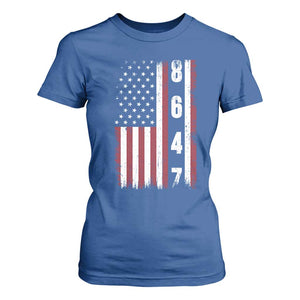 8647 Vintage US Flag T Shirt For Women Political Expression Apparel For Democrats TS12 Royal Blue Print Your Wear