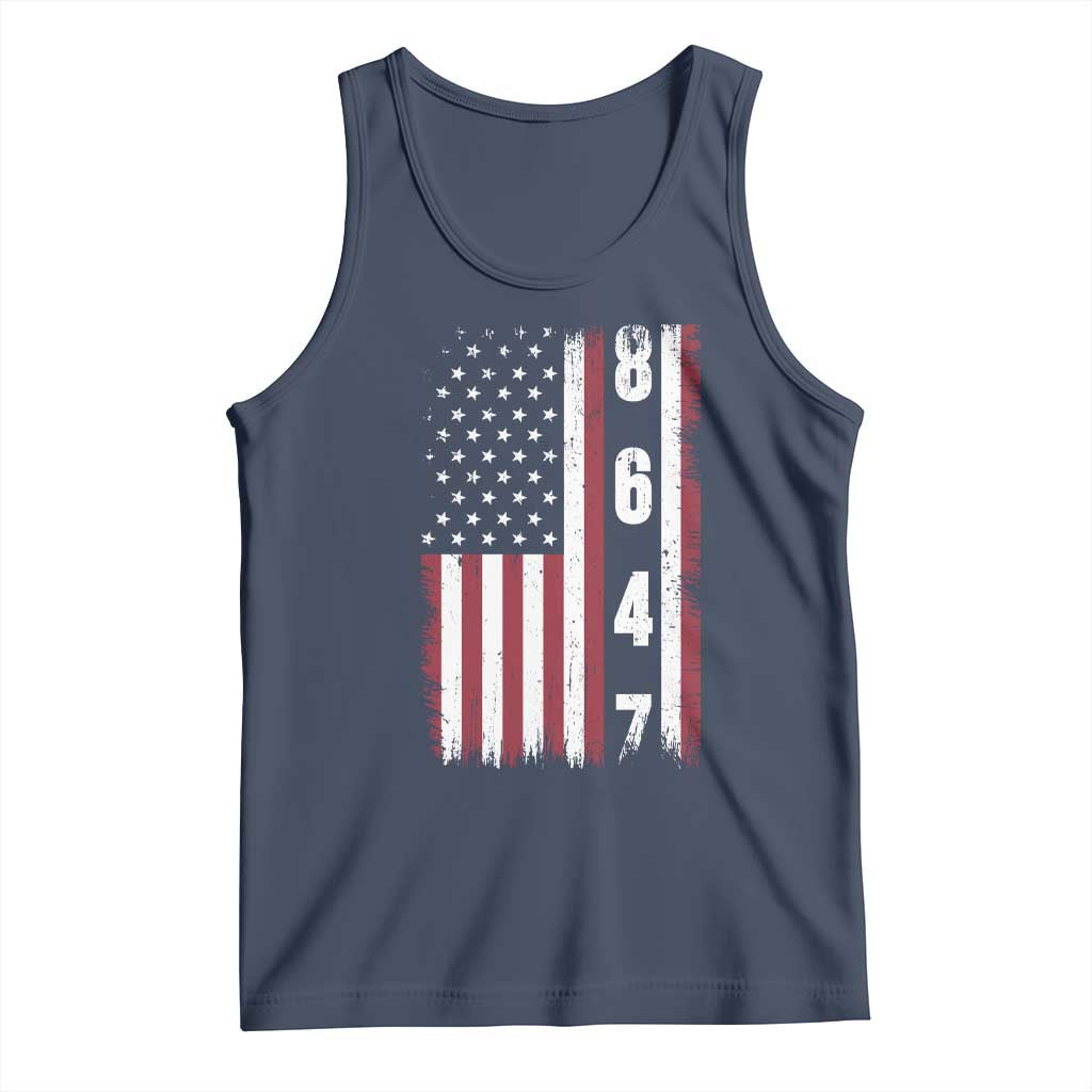 8647 Vintage US Flag Tank Top Political Expression Apparel For Democrats TS12 Navy Print Your Wear