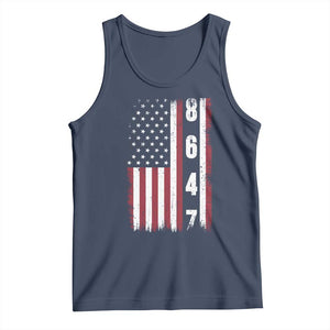 8647 Vintage US Flag Tank Top Political Expression Apparel For Democrats TS12 Navy Print Your Wear