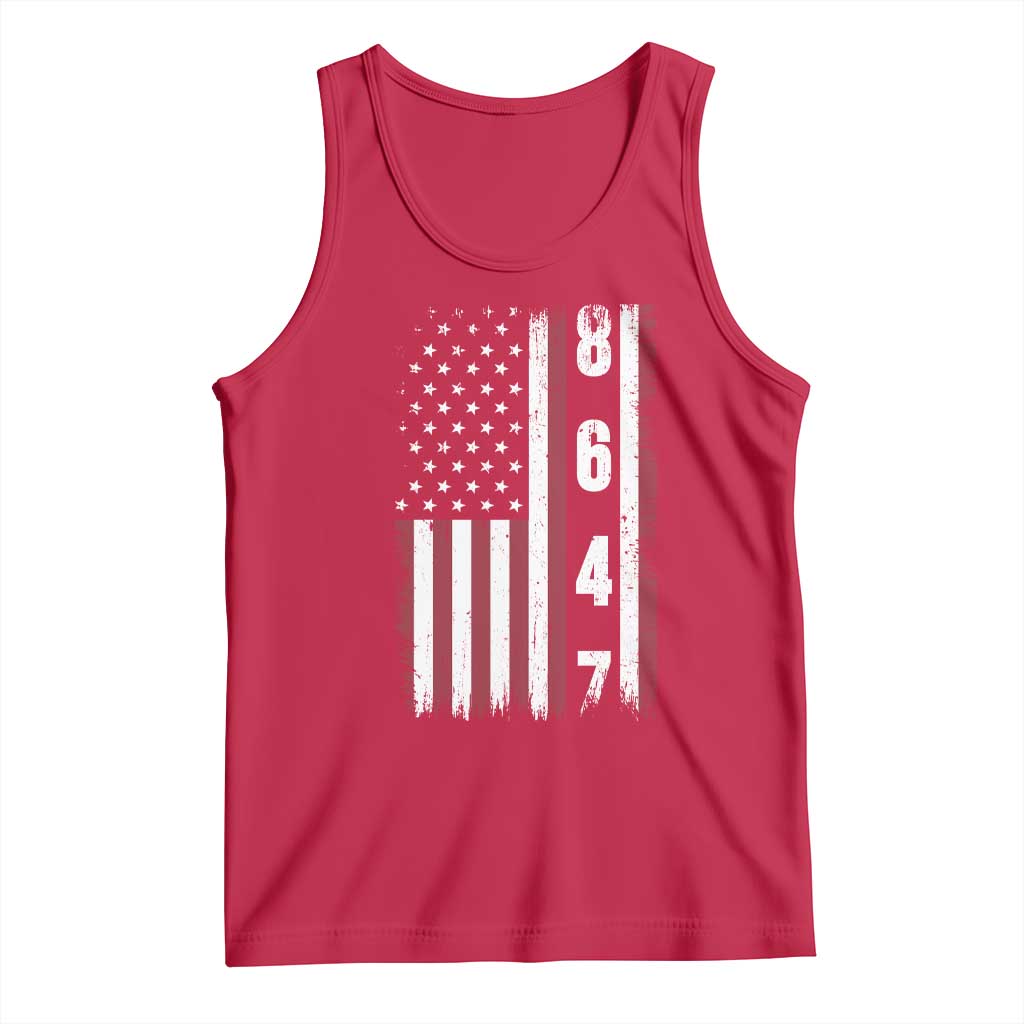 8647 Vintage US Flag Tank Top Political Expression Apparel For Democrats TS12 Red Print Your Wear
