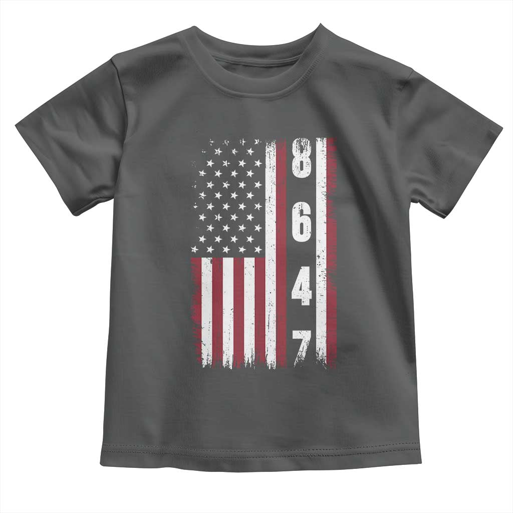 8647 Vintage US Flag Toddler T Shirt Political Expression Apparel For Democrats TS12 Dark Heather Print Your Wear
