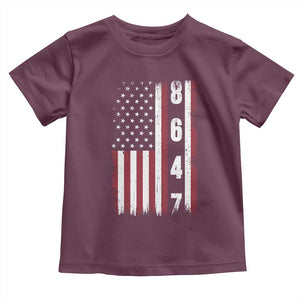 8647 Vintage US Flag Toddler T Shirt Political Expression Apparel For Democrats TS12 Maroon Print Your Wear
