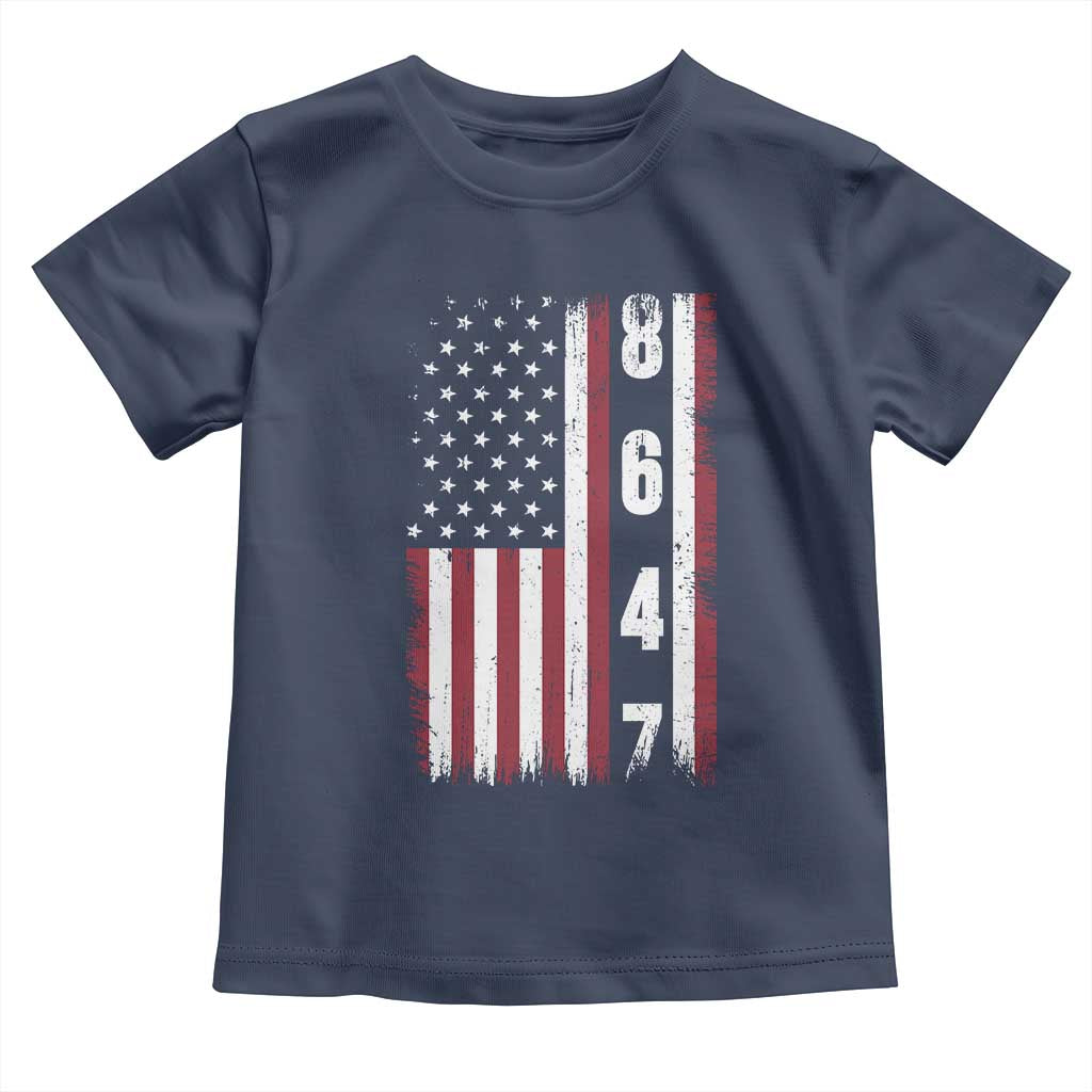 8647 Vintage US Flag Toddler T Shirt Political Expression Apparel For Democrats TS12 Navy Print Your Wear