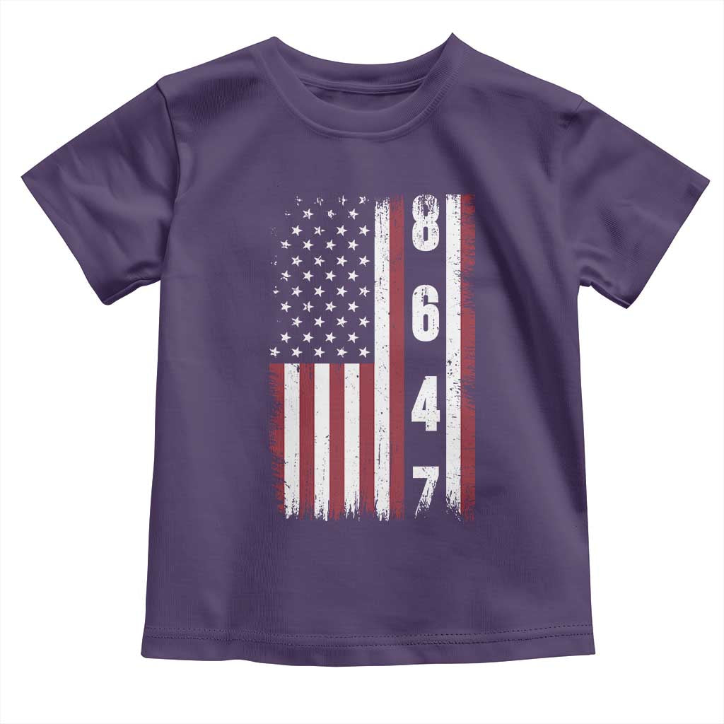 8647 Vintage US Flag Toddler T Shirt Political Expression Apparel For Democrats TS12 Purple Print Your Wear