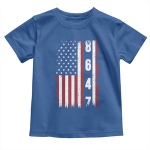 8647 Vintage US Flag Toddler T Shirt Political Expression Apparel For Democrats TS12 Royal Blue Print Your Wear