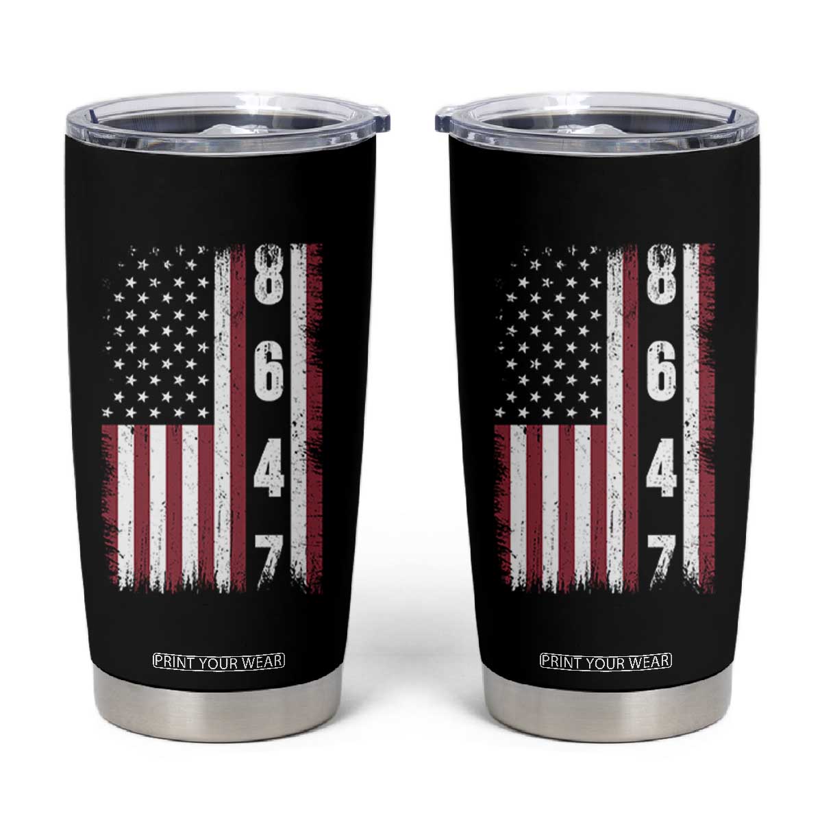 8647 Vintage US Flag Tumbler Cup Political Expression Apparel For Democrats TS12 Black Print Your Wear