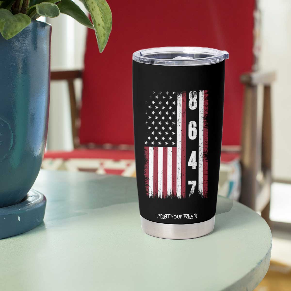 8647 Vintage US Flag Tumbler Cup Political Expression Apparel For Democrats TS12 Print Your Wear