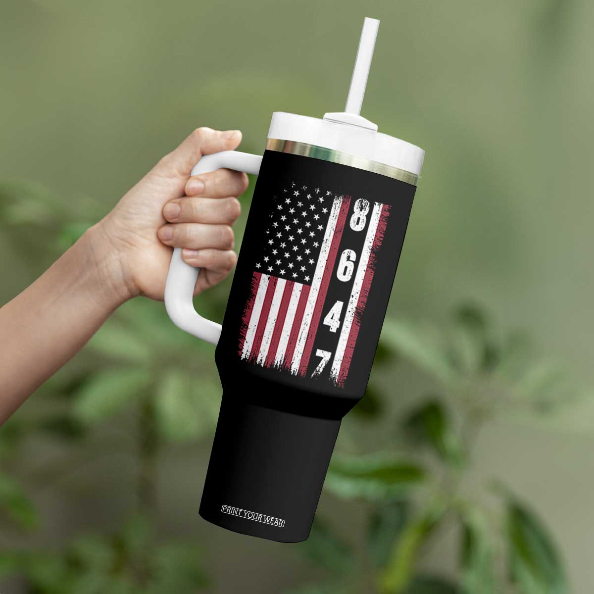 8647 Vintage US Flag Tumbler With Handle Political Expression Apparel For Democrats TS12 Print Your Wear