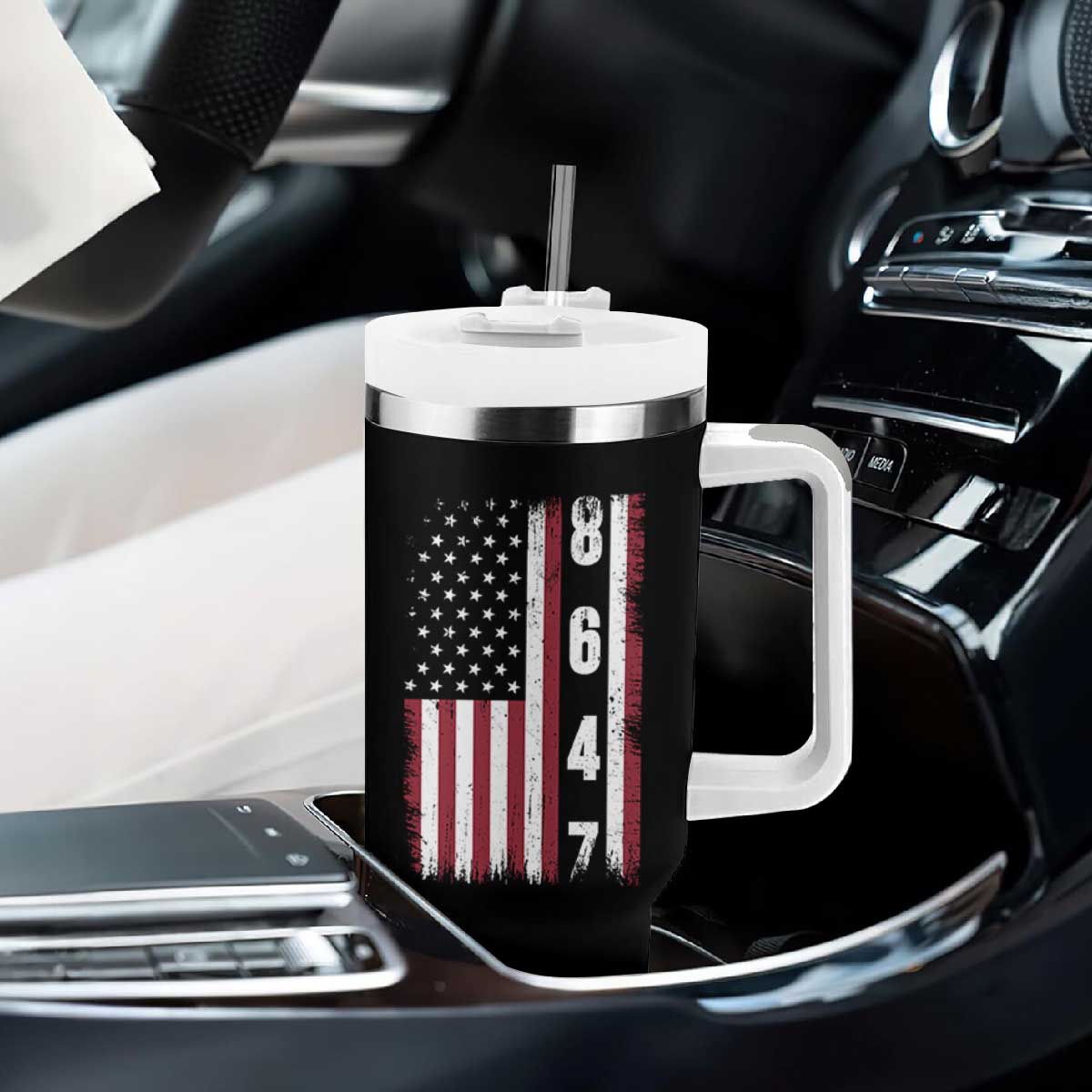 8647 Vintage US Flag Tumbler With Handle Political Expression Apparel For Democrats TS12 Print Your Wear