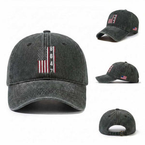 8647 Vintage US Flag Washed Cotton Baseball Cap Political Expression Apparel For Democrats TS12 Washed Cap Universal Fit Dark Green Print Your Wear