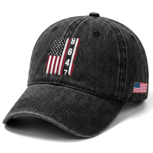 8647 Vintage US Flag Washed Cotton Baseball Cap Political Expression Apparel For Democrats TS12 Print Your Wear