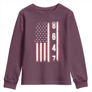 8647 Vintage US Flag Youth Sweatshirt Political Expression Apparel For Democrats TS12 Maroon Print Your Wear