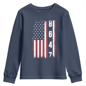 8647 Vintage US Flag Youth Sweatshirt Political Expression Apparel For Democrats TS12 Navy Print Your Wear