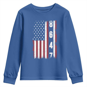 8647 Vintage US Flag Youth Sweatshirt Political Expression Apparel For Democrats TS12 Royal Blue Print Your Wear