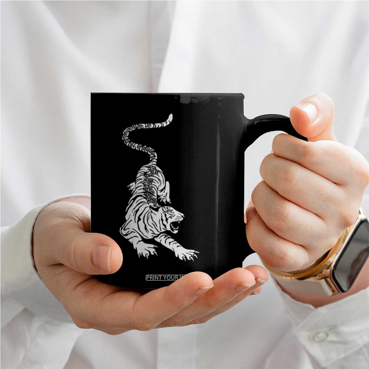 Fierce Anti Trump Tiger Graphic Coffee Mug No Kings No Fascists 8647 TS12 Print Your Wear